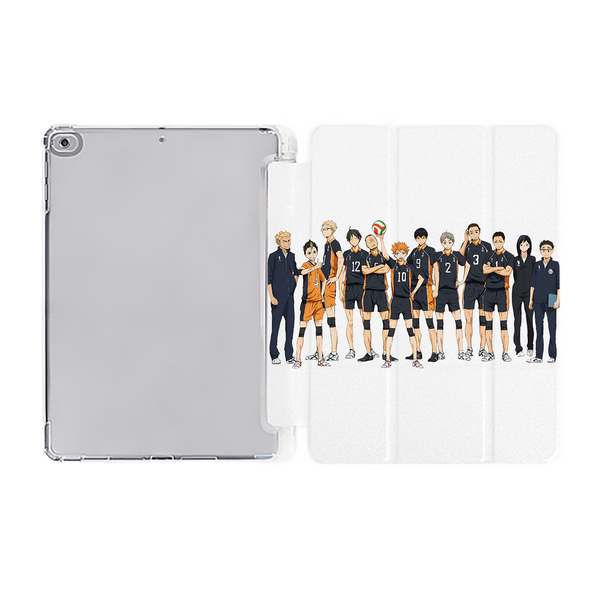 （画像用） ハイキュー!! Haikyu!! IPad ケース ペン収納付き 三つ折りスタンド PUレザー×シリコン 対応機種9.5/10.5/10.9インチ